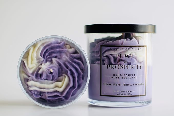 | Purpose-Driven Soy Candle | Lavender Scent | Cute Purple Candle | Gift Idea for Friend's Birthday, Sister, Christmas