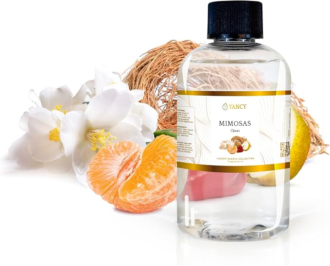 YANCY Mimosas Luxury Collection Fragrance Oil (4 oz), Bubbly Citrus and Floral Scent, Ideal for Diffusers, Oil Burners & Aroma Lamps, Bright Fragrance for Brunch Vibes