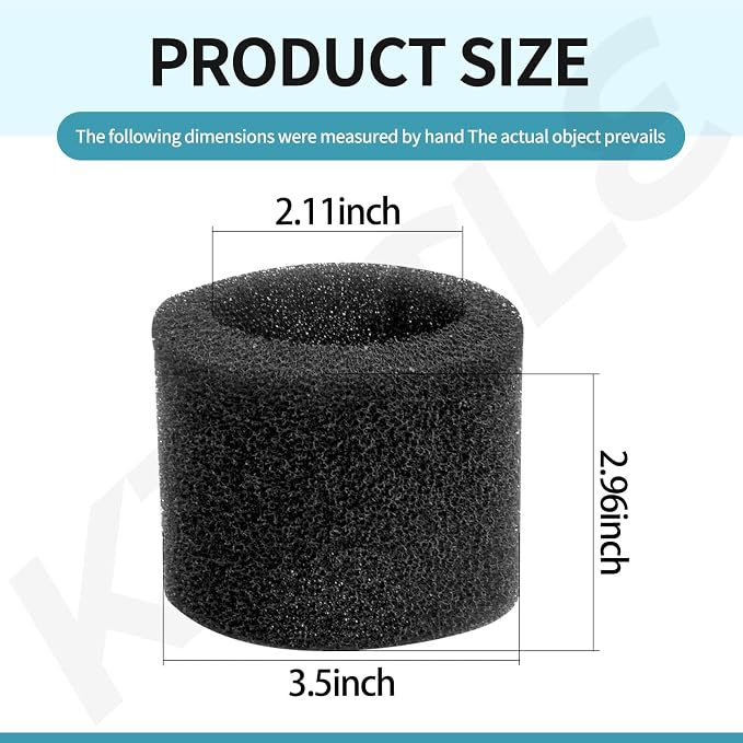 Muffler Diffuser Foam Replacement Part - Compatible with CRAFTSMAN CMXZVBE38660 Muffler Diffuser Wet/Dry Vac Attachment for Shop Vacuums - 4 Pack