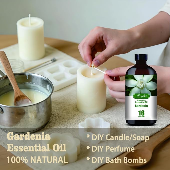 Gardenia Essential Oil, Gardenia Oil for Diffuser, Humidifier, DIY Candle, Soap, Romantic Scent, Massage, Gift Ready,Gardenia Fragrance Oil - MLYNKL Essential Oils (16.33 fl oz / 490ml)
