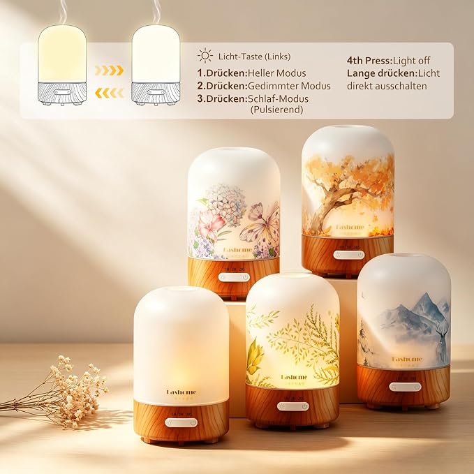 Essential Oil Diffuser for Home, Ultrasonic Cool Mist Air Aromatherapy Humidifier, Mini Scent Air Machine Portable Aroma Diffuser with Changing Lights & Auto Shut-Off for Home Bedroom Office Yoga