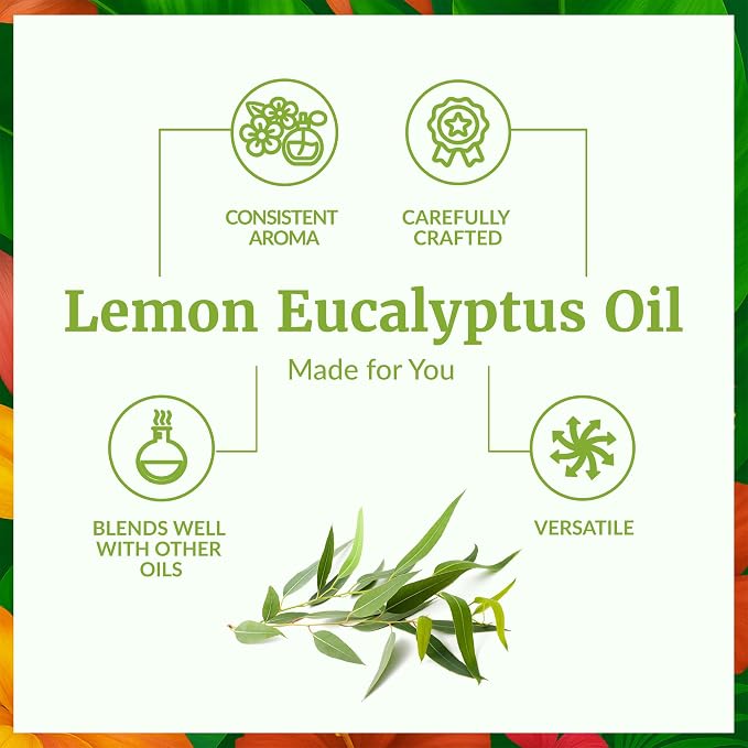 SVA Lemon Eucalyptus Essential Oil 4 Fl Oz – for Diffuser, Skin & Hair Care – Ideal for Massage & DIY Blends - with Dropper