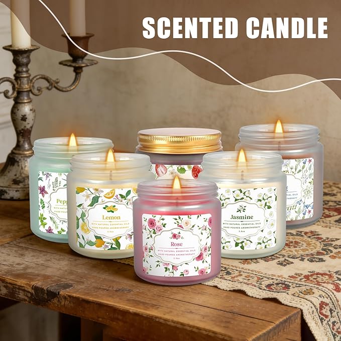 YOROXRG 24 Pack Scented Candles with Added Natural Essential Oils, 3.5oz, Suitable for Various Festivals, Parties, Yoga, and Home Scene