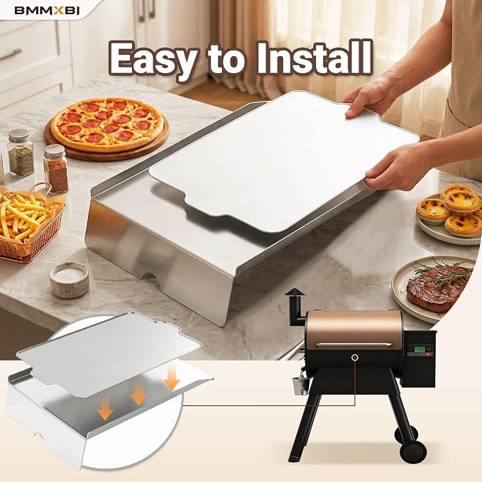 BAC012 Heat Baffle and 6-Pack Grease Drip Tray Liners Kit for Traeger Pro 22 Series, Pro 575 Pellet Grills, Drip Pan Replacement for Traeger Drip Tray Liners BAC012 BCA070 BBQ07C BBQ07E, BAC507
