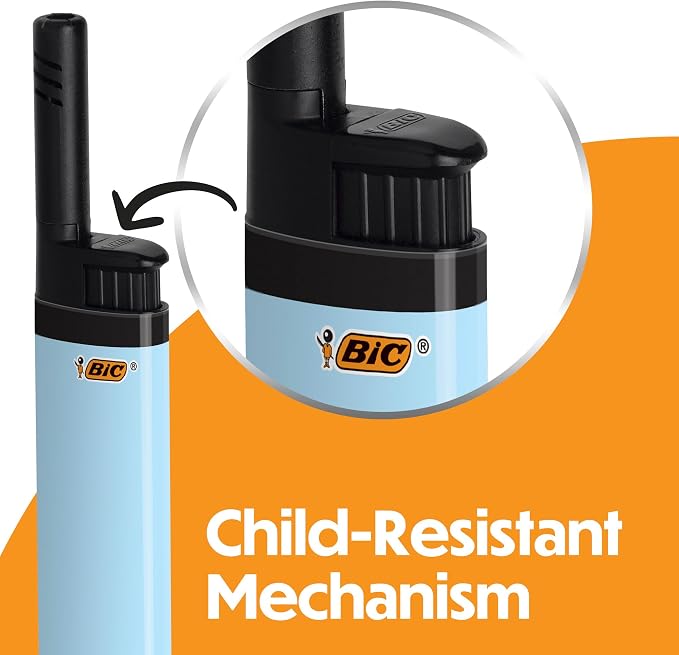 BIC EZ Reach Pastel Lighters, Reliable and Safe Candle Lighter, 6-Pack