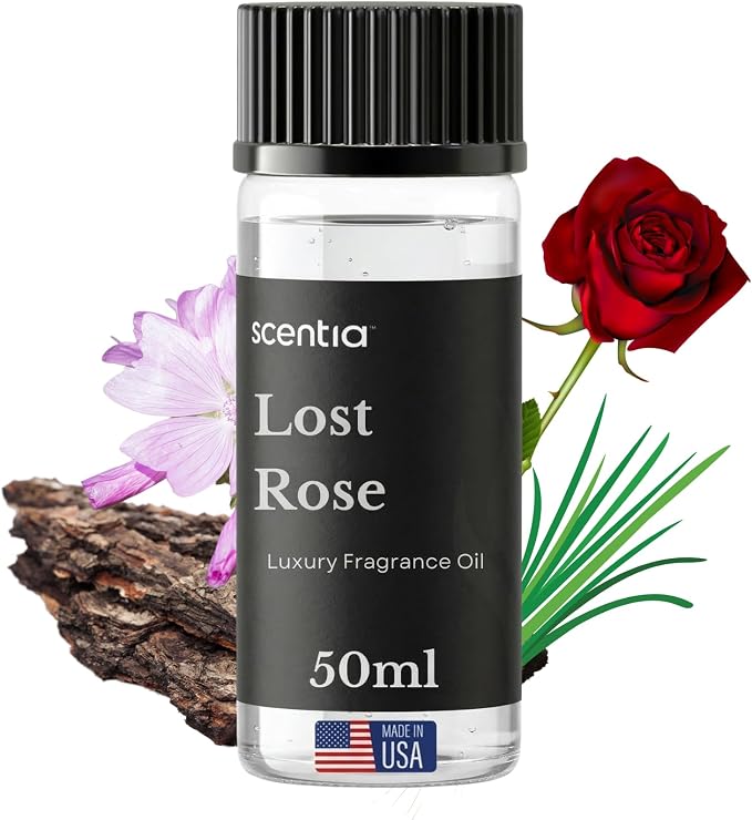 Scentia Lost Rose Hotel Scent Diffuser Oil – Luxury Fragrance Inspired by Fairmont – 50 mL – Rose, Oud Wood & Clove Essential Oil Blend for Home, Office & Aromatherapy Diffusers, Made in USA