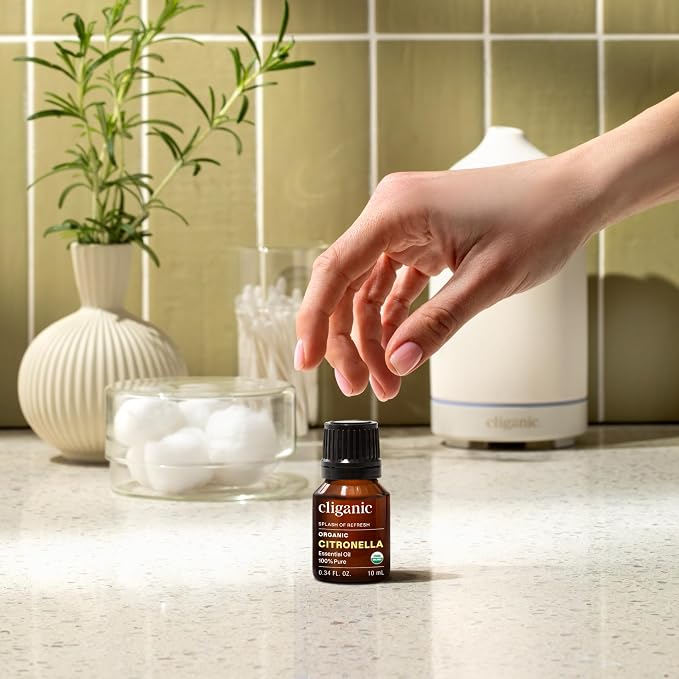 Cliganic Organic Citronella Essential Oil - 100% Pure Natural for Aromatherapy Diffuser | Non-GMO Verified