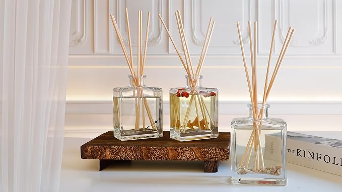 Urban Naturals Christmas Morning Reed Diffuser Set – Aromatic Rosemary, Eucalyptus, Balsam Spruce, Orange, Cedar & Amber – Sleek Rectangular Refillable Glass Bottle – Made in the USA