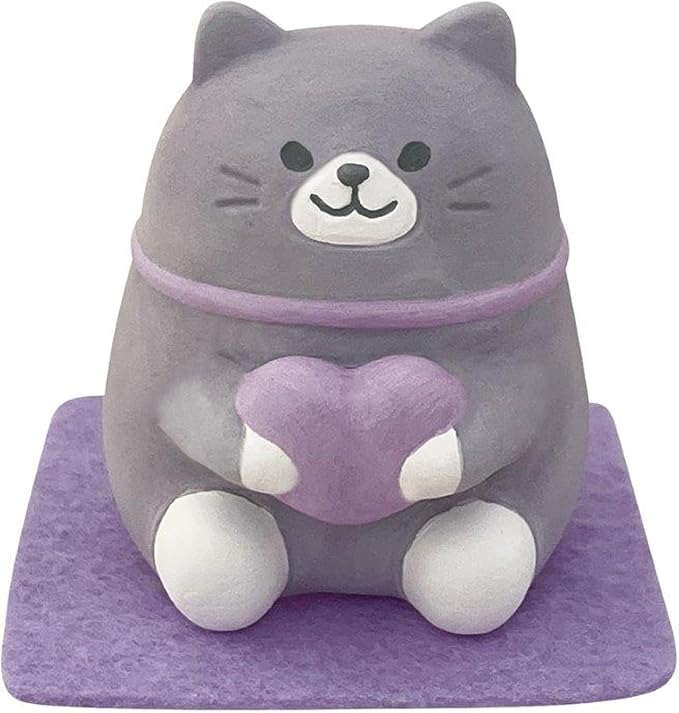 Stone Diffuser Cute Lucky Cat Passive Diffuser for Essential Oil, Non-Electric (Purple)