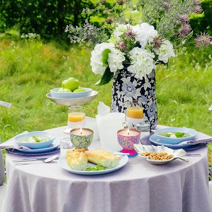 Aromatherapy Candle Stress Relief Gift Set, 4 Packs of 4 Ounces, 100% Soy, Long-Lasting, Suitable for Family fragrances, Holiday Decorations, Weddings (Green Tea, Vanilla, Lemon, Jasmine)