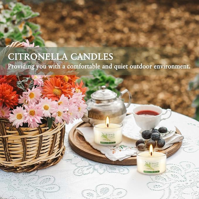 40 Pack Citronella Candles Bulk, Small Soy Wax Candles Bulk, Mini Portable Candles for Outdoor Patio Yard Home Wedding Party Camping Travel