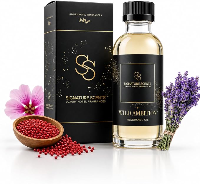 Luxury Hotel Diffuser Oil for Hotels and Homes - Aromatherapy Oils for use with an Essential Oil Diffuser at Home - Fragrance-Scent Diffuser Oil Blend (Wild Ambition) 4.05fl oz (120ml)