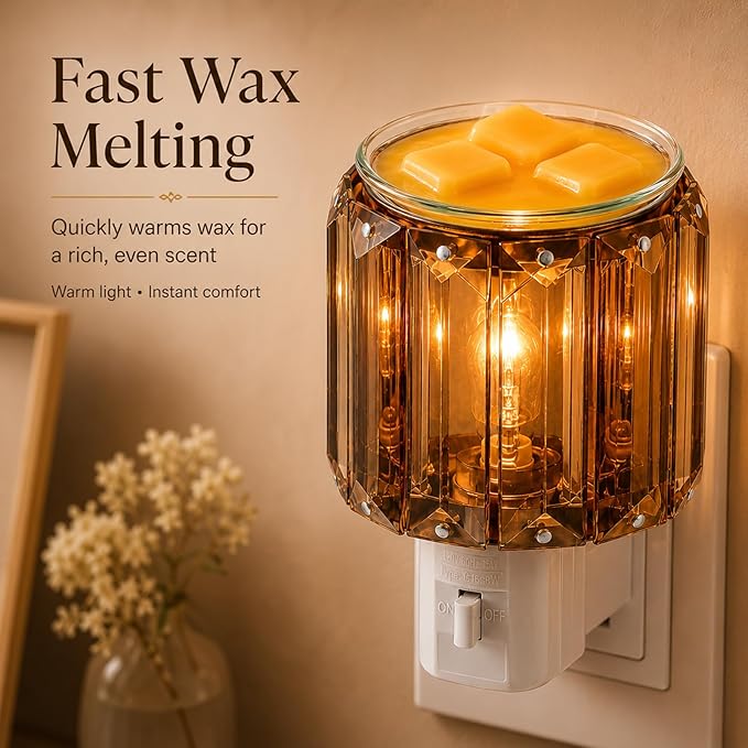 MeplLivs Warmers Pluggable Fragrance Warmer- Decorative Plug-in for Warming Scented Candle (Golden)