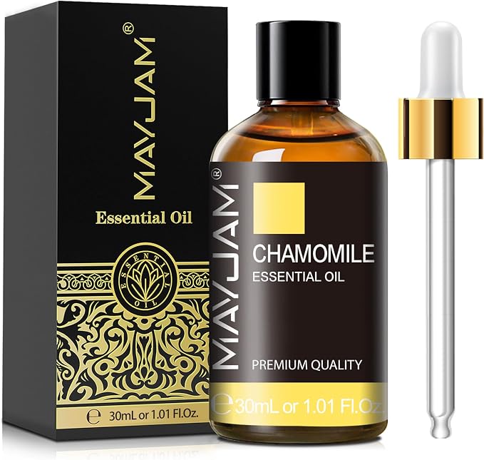 Chamomile Essential Oil, MAYJAM Premium Pure Essential Oils for Diffusers for Home and Office, 1.01FL.OZ/30ML Chamomile Oil for Massage, Diffuser, Candle Soap Making