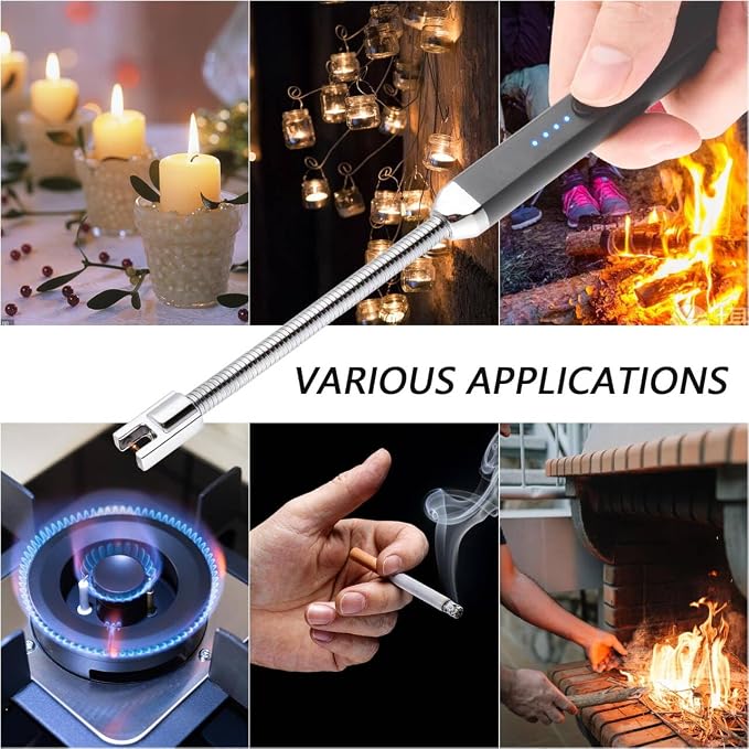 MEIRUBY Electric Candle Lighter, Valentine's Day Gifts for Women Mom Men Wife, USB Arc Rechargeable Windproof Long Lighter for Candle BBQ Birthday Housewarming Gift Idals