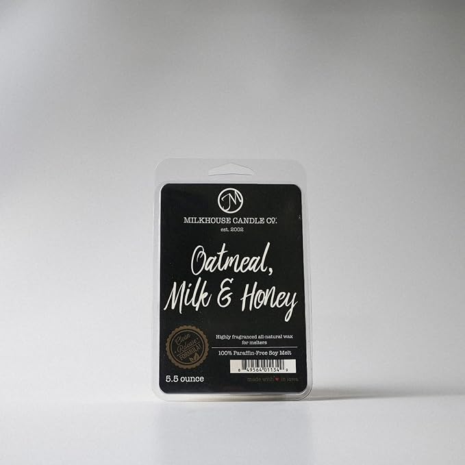Milkhouse Candle Company Oatmeal, Milk, & Honey Soy Wax Melts - Oatmeal Cookie | Milk & Honey | Cherry Scented - 5.5 oz, Hand-Poured, Made in the USA