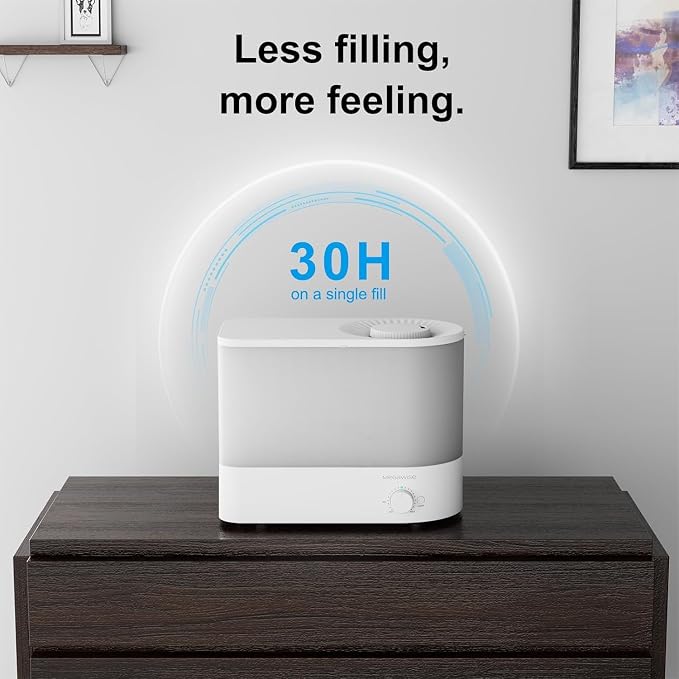 MEGAWISE 6L Ultrasonic Cool Mist Humidifier for Bedroom, Quiet Operation Under 28dB, 28W Energy-Saving Design, Auto Shut-Off for Baby Room, Large Room and Indoor Plants