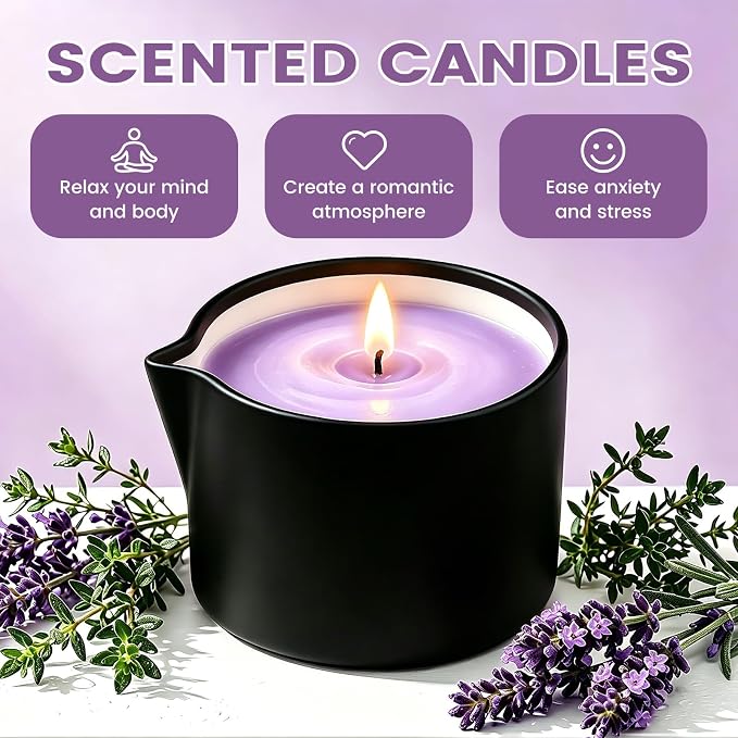 Natural Soy Wax Aromatherapy Candle for Home, Stress Relief & Relaxation, Long Lasting Fragrance Candle for Women & Men, 2.02 Oz (Lavender)