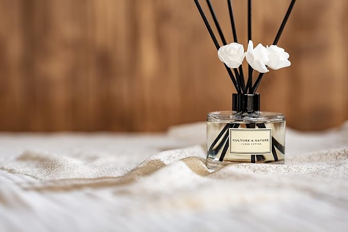 CULTURE & NATURE Reed Diffuser Set 6.7oz (200ml) April Flower Scented Diffuser with Sticks Home Fragrance Reed Diffuser for Bathroom Shelf Decor