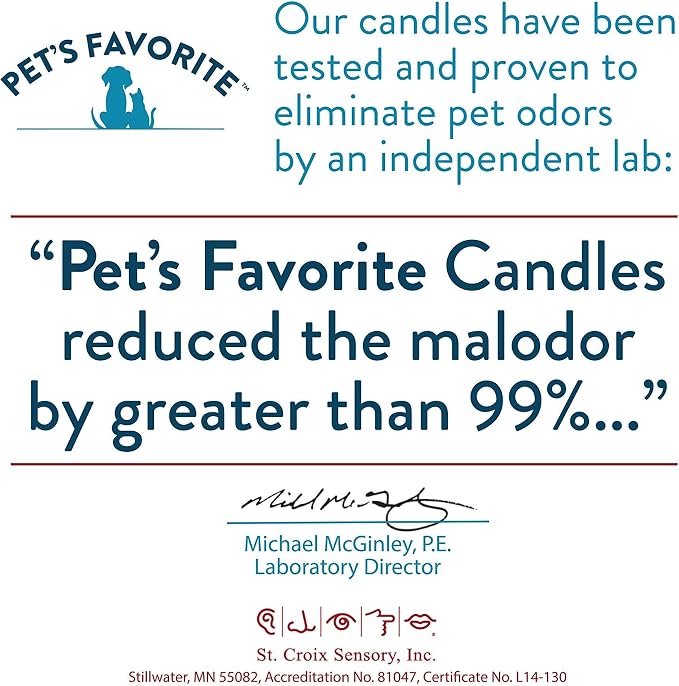 Pet's Favorite Pet Odor Candle, Clean Burning, Long Lasting Scented Candles with a Cotton Wick. (Calming Lavender/French Vanilla, Pack of 2)