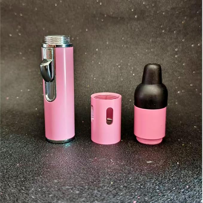Torch Lighter,Handheld Multifunctional All-in-One Tube Built-in Detachable Windproof Lighter,Outdoor,Indoor,Camping,Candle,Birthday,Light Pink(2PCS)