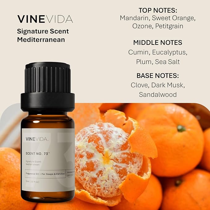 VINEVIDA Scent No.73 Fragrance Oil for Candle & Soap Making - 0.33oz Natural USA Scents