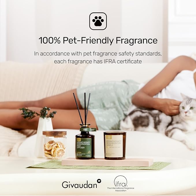 Odor Eliminating Candle, Vanilla Popcorn Scented Candle, Pet-Friendly Soy Candles, 60 Hours, 7 oz