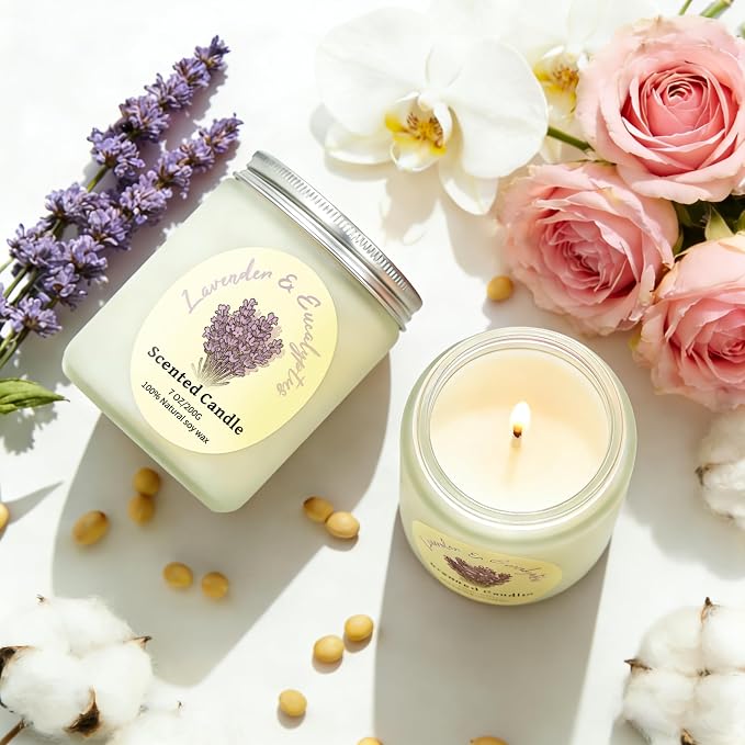 Scented Candles Gift Set 4 Pack, Soy Wax Aromatherapy Candles with Lavender Rose Coconut Vanilla, Long Lasting 200 Hours Burn, Non Toxic Home for Birthday Bath, Relaxation,Mothers Day, Gifts for Women