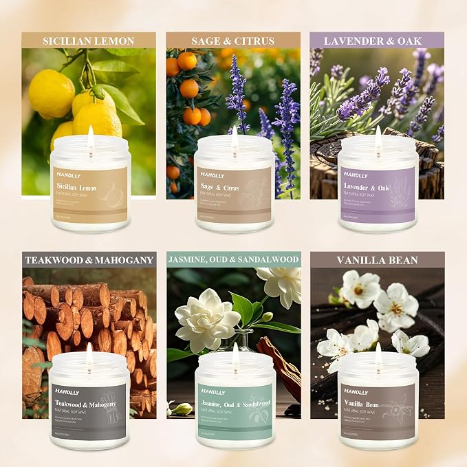 12 Pack Candles for Home Scented, Aromatherapy Candles Gifts Set for Women, Lavender, Vanilla, Rose Candle, 42OZ Natural Soy Wax Long Lasting Jar Candle, Birthday Mothers Day Present