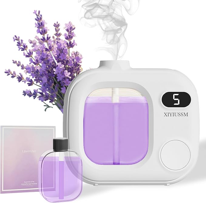 Waterless Essential Oil Diffuser Portable Cordless Aromatherapy Scent Machine for Home Office Car Large Room Battery Powered Ultrasonic Diffuser with 5 Mist Modes for Bedroom Classroom Travel
