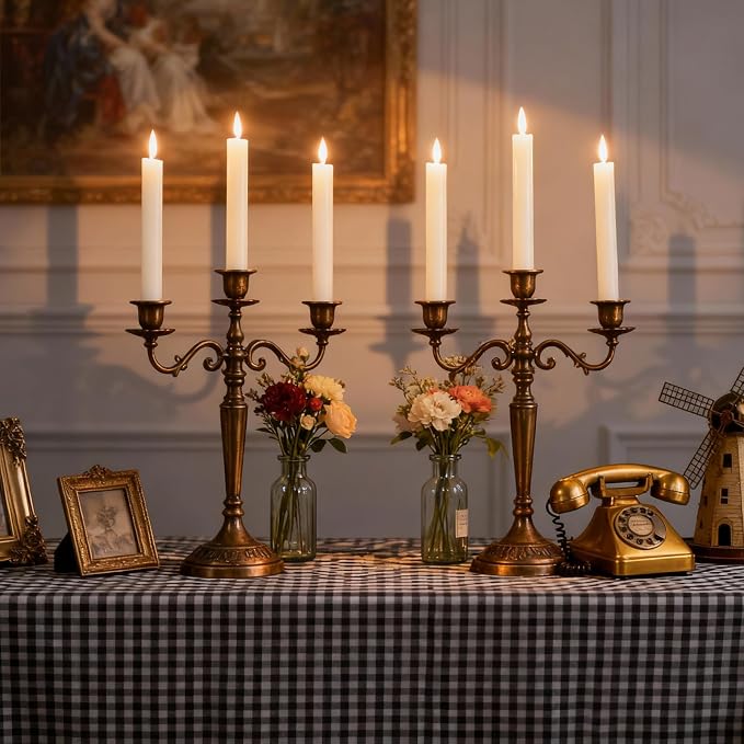 Flameless Taper Candles 9.9 Inch Battery Operated – 6 Pack Beige Realistic Flickering Flame Remote Control Dimmable LED Candles with Timer for Chandelier Candelabra Wedding Holiday Decor