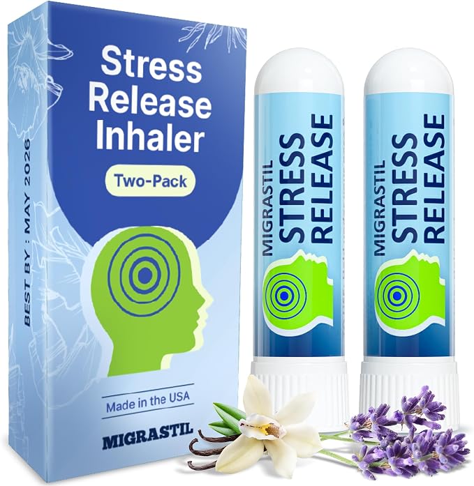 Basic Vigor Vertigo Ease Roll-on and 2-Pack Migrastil Stress Release Inhaler Bundle
