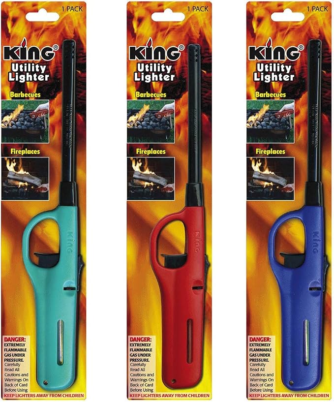 Mango Kingdom 3 Pack King BKOU172 Multi Utility Lighter Assorted Colors