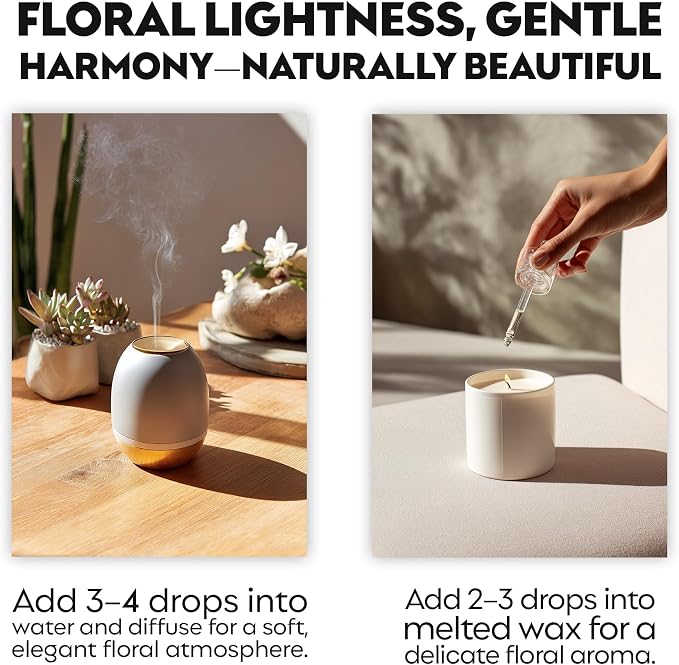 Organic Lily Essential Oil Blend | 100% Pure Botanical Aroma Blend with Soft Floral Notes | for Diffuser, Candle Making & DIY Aromatherapy Blends, 0.34 fl oz