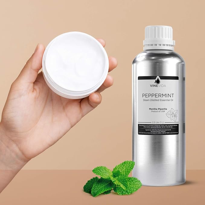 VINEVIDA Peppermint Essential Oil - 32 oz - Undiluted - DIY Candle Scents - Bulk for Soap Making
