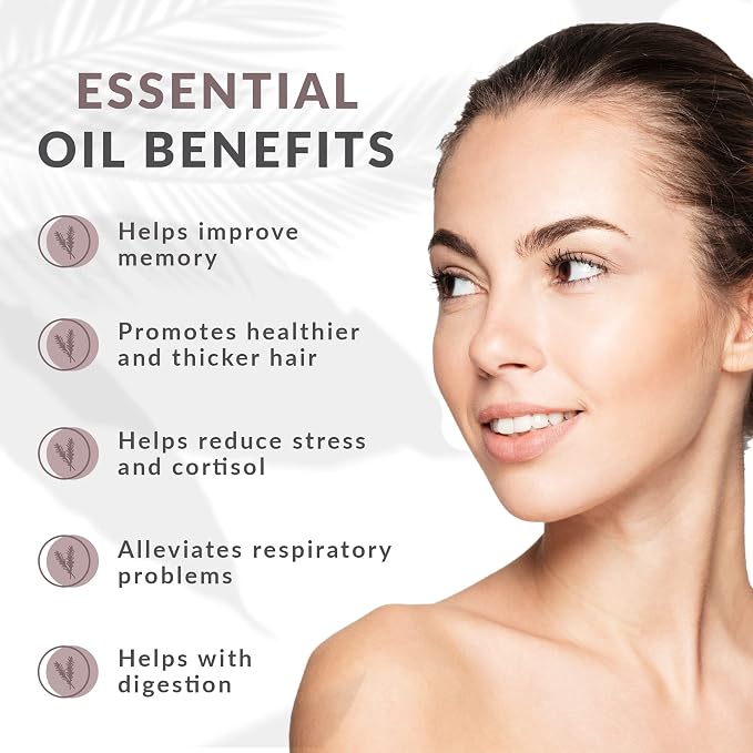 Pure Rosemary Essential Oil - Promotes Natural Hair Growth & Enhances Memory - Therapeutic Grade Essential Oils for Aromatherapy - Concentrated Plant Extract for Mental Focus, 15mL