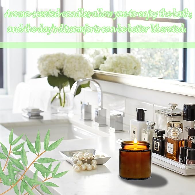 24 Pcs 4 Oz Mini Soy Candles,Eucalyptus Mint Scented Candles Set,Bulk Aromatherapy Candle,Suitable as Gifts or Souvenirs for Occasions Such as Birthdays and Weddings.