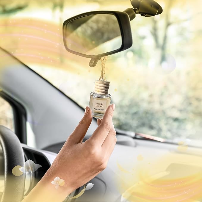 Car Air Freshener Diffuser, Vanilla Cream Aromatherapy, Natural Fragrance Oil, Long Lasting, By Bootleg Collection, Made in USA