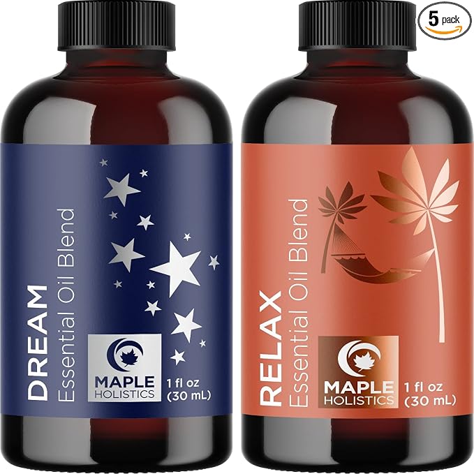 Relaxing Essential Oils for Sleep Time - Relax and Dream Sleep Essential Oil Blends for Diffuser with Pure Essential Oils Including Lavender Roman Chamomile and Ylang Ylang