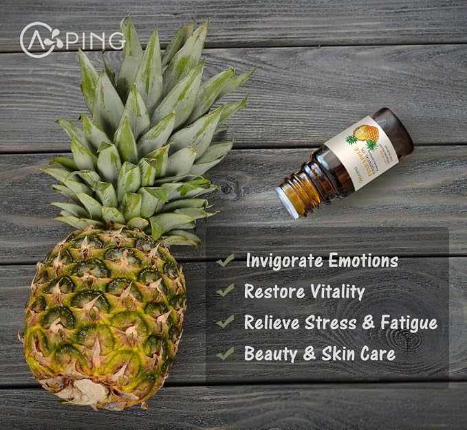 Pineapple Essential Oil - 100% Pure Organic Natural Plant (Ananas comosus) Pineapple Oil for Diffuser, Aroma, Spa, Massage, Yoga, Perfume, 0.33oz