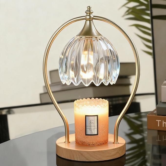GOODBUY Candle Warmer Lamp with Timer - Dimmer Electric Candle Warmer for Jar Candles - Wax Warmer Unique Birthday Gifts for Women Mom House Warming Gifts New Home Room Decor
