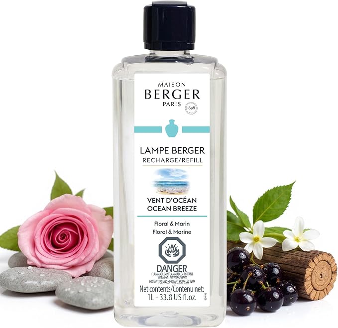 MAISON BERGER Lampe Berger Refill, 1 L, Ocean Breeze | Catalytic Lamp Fragrance Refill, Helps Neutralize Odors, ~160 h Fragrance Diffusion, Made in France