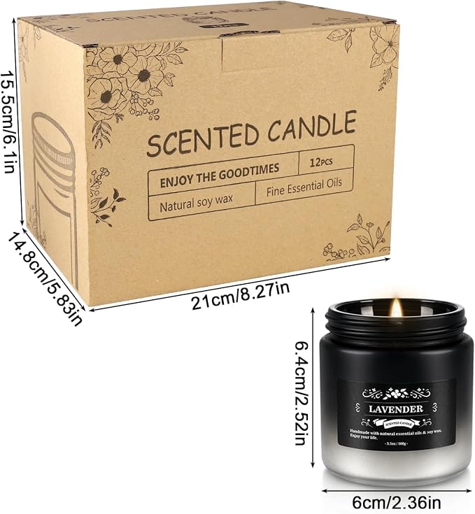 Scented Candles Set - 24 Pack Black&White Men Candles for Home Scented, 3.5 oz, Aromatherapy Soy Candle Gifts Set for Men, Birthday, Valentine, Anniversary, June Holiday Present for Him, Dad, Husband