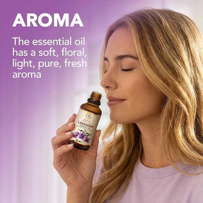 Lavender Essential Oils 1.7 Fl Oz for Diffusers - Aromatherapy - Pure Lavender Oil - Fragrance Oil for Sleep - Skin Care - Body - Hair