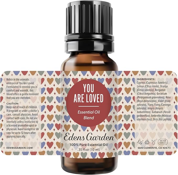 Edens Garden You are Loved Essential Oil Blend – Romance & Mother’s Day Gift, 100% Pure Undiluted Aromatherapy for Natural Wellness & Special Occasions - 10 ml (.33 fl oz)
