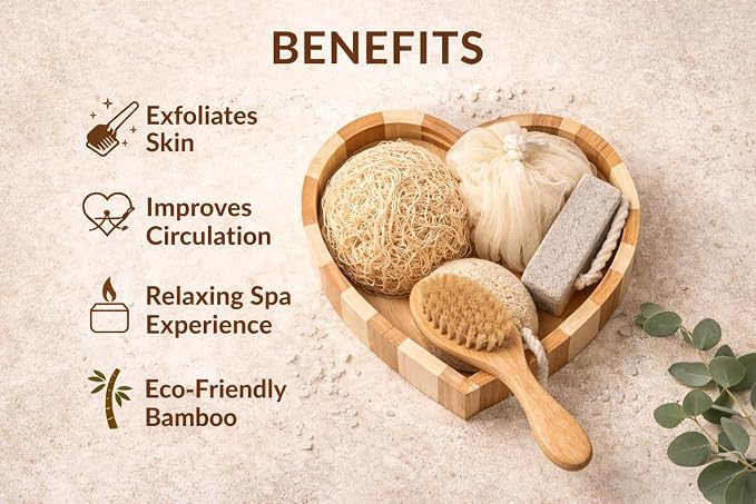 Essentials Spa Gift Set for Women, Heart Shaped Self Care Gift, Relaxation Bath Kit, Gift Ready Box, Mothers Day Gift for Mom