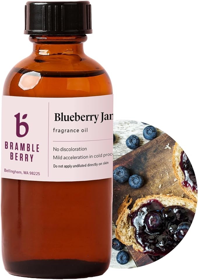 Bramble Berry Blueberry Jam Fragrance Oil 2 oz | Sweet Berry Scent with Almond, Citrus & Demerara Sugar for Soap Making, Candles, Lotion, & Bath Bombs | Skin Safe, Vegan, Paraben & Phthalate Free