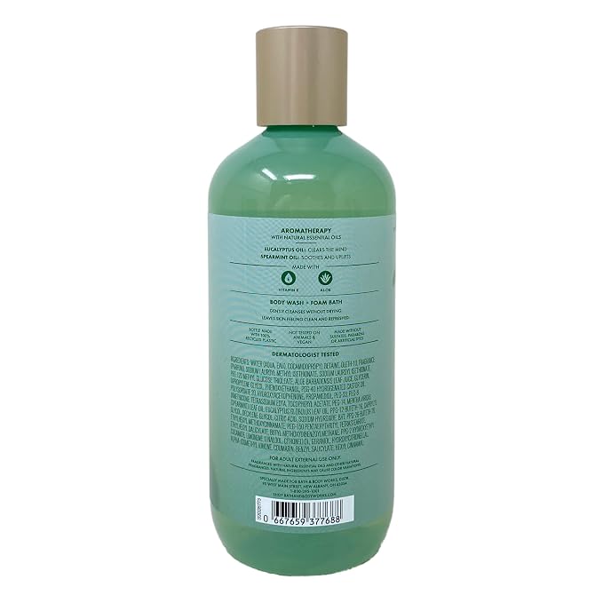 Bath & Body Works Aromatherapy Stress Relief Eucalyptus Spearmint Gold Basket Deluxe - Essential Oil Perfume Mist, Body Cream, Body Lotion, Body Wash And Body Butter- with a Fresh Forest Bar Soap