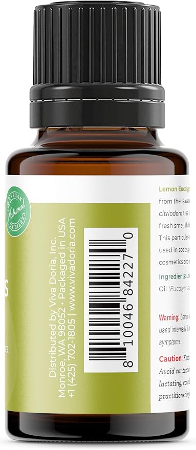 Viva Doria Lemon Eucalyptus Essential Oil, 100% Pure, Natural, Lemon-Eucalyptus Essential Oil, Undiluted, for Aromatherapy | Food Grade, 30 mL (1 Fluid Ounce)