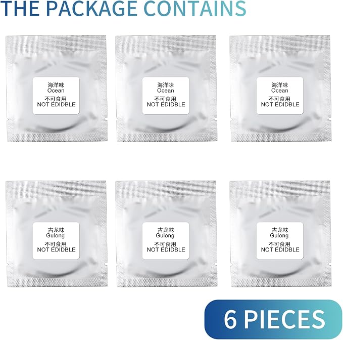 Kwak's 6 Packs Air Freshener Refill Tablets ，Individual Package Long Lasting Fresheners for Cars （2 Scents included Gulong Fragrance & Ocean）